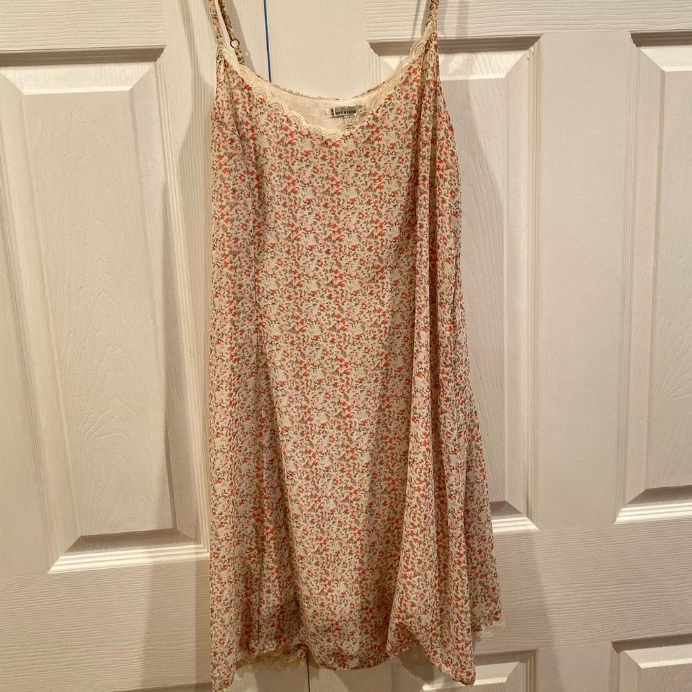 Lucca Couture Lace-Trim Chiffon Slip Dress